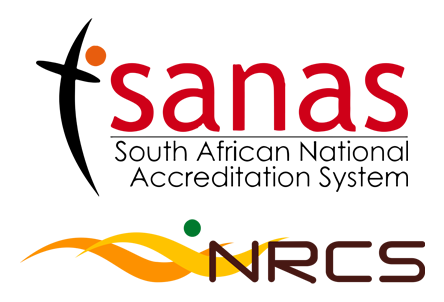 SANAS and NRCS accreditation logos